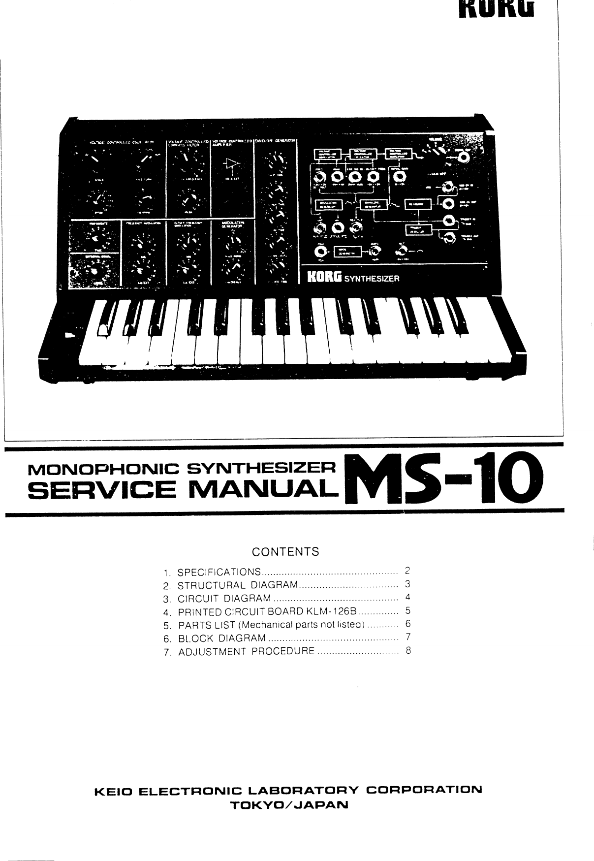 Page 1 of 5 - Korg MS-10 Service Manual MS10