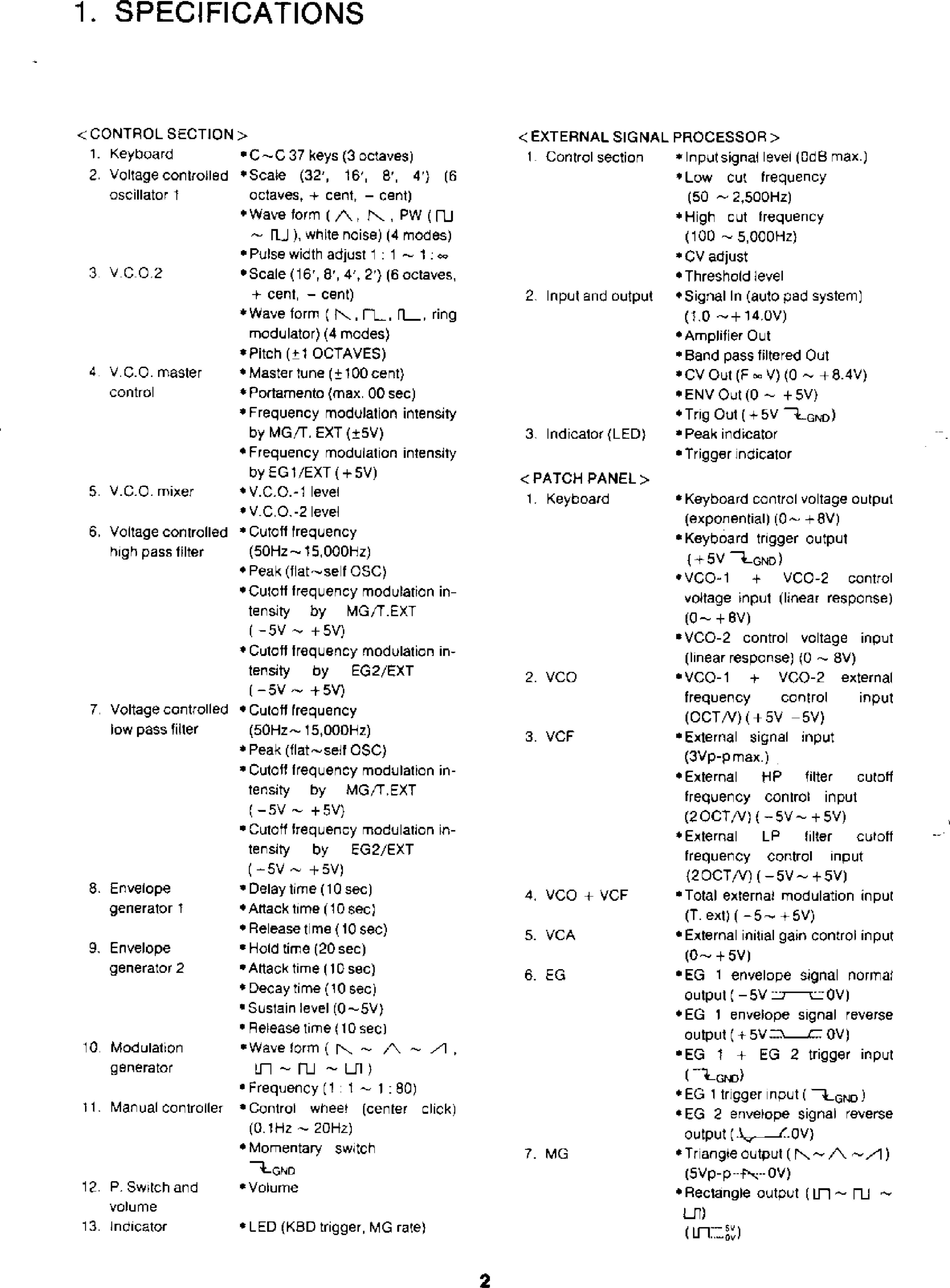 Page 2 of 10 - Korg MS20 Service Manual MS 20