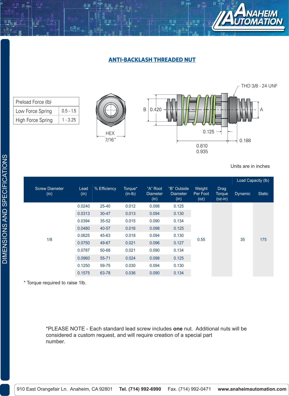 Page 4 of 6 - L011721 - Helix Lead Screw 0.125 Inch Spec Sheet
