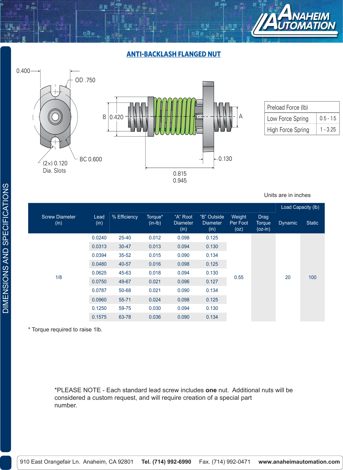 Page 5 of 6 - L011721 - Helix Lead Screw 0.125 Inch Spec Sheet
