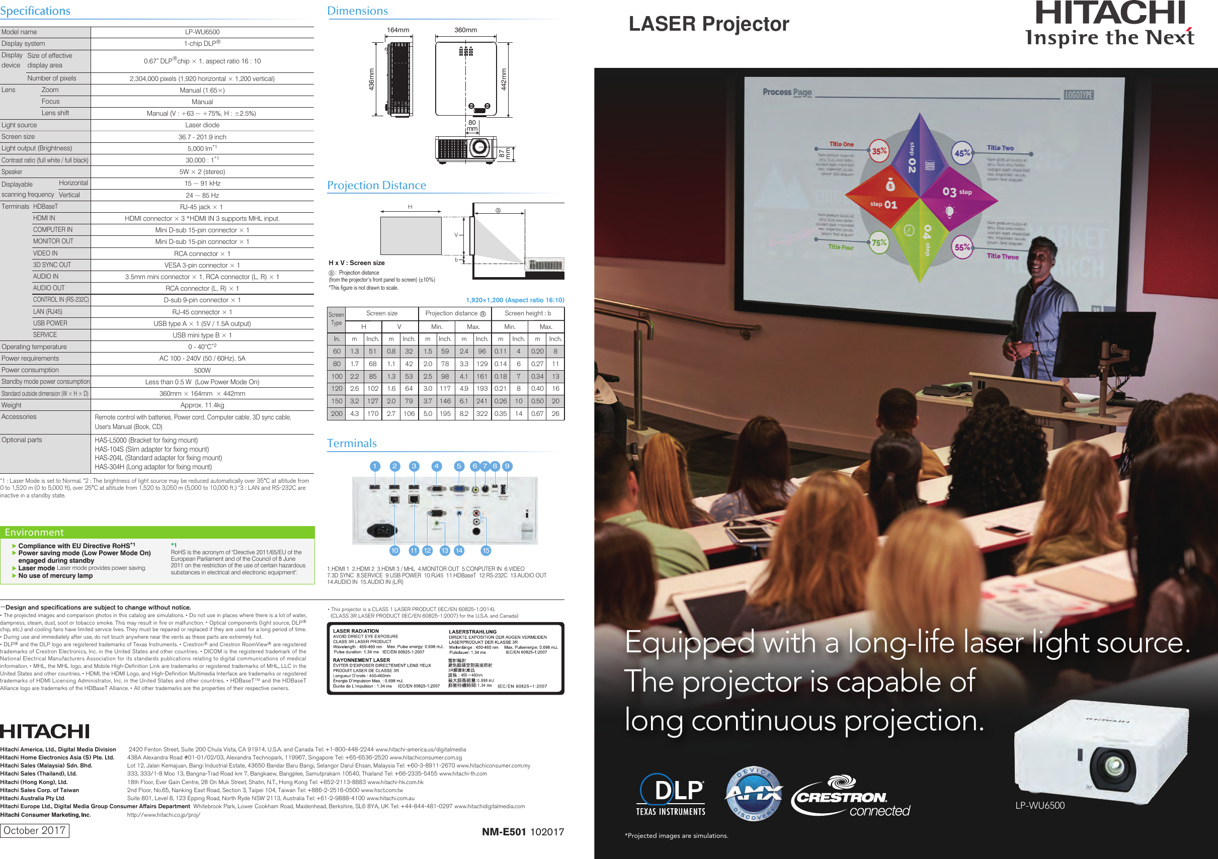 Page 1 of 2 - HITACHI LASER Projector LP-WU6500 Brochure LPWU6500-Brochure