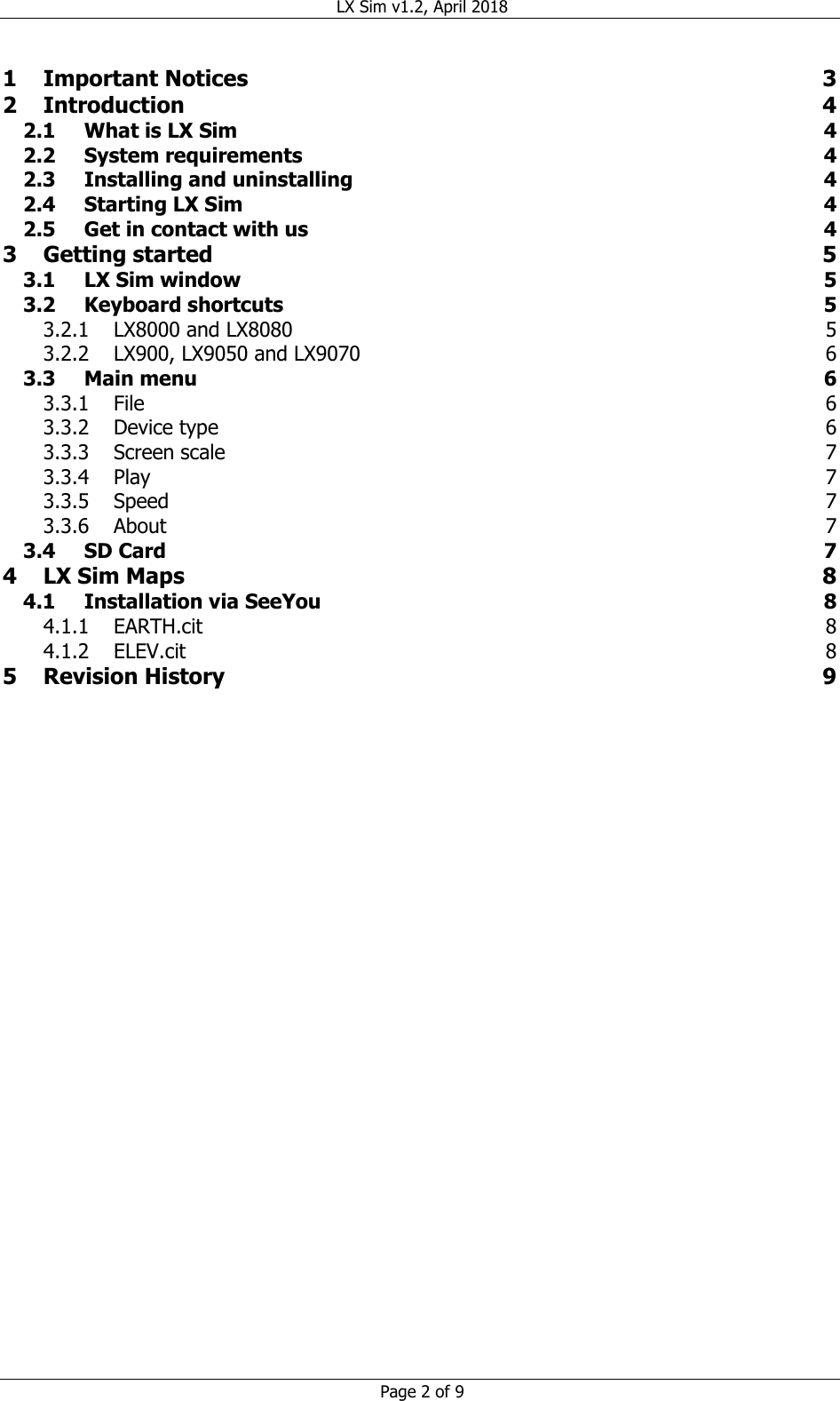 Page 2 of 9 - LXSim Manual English Ver0120