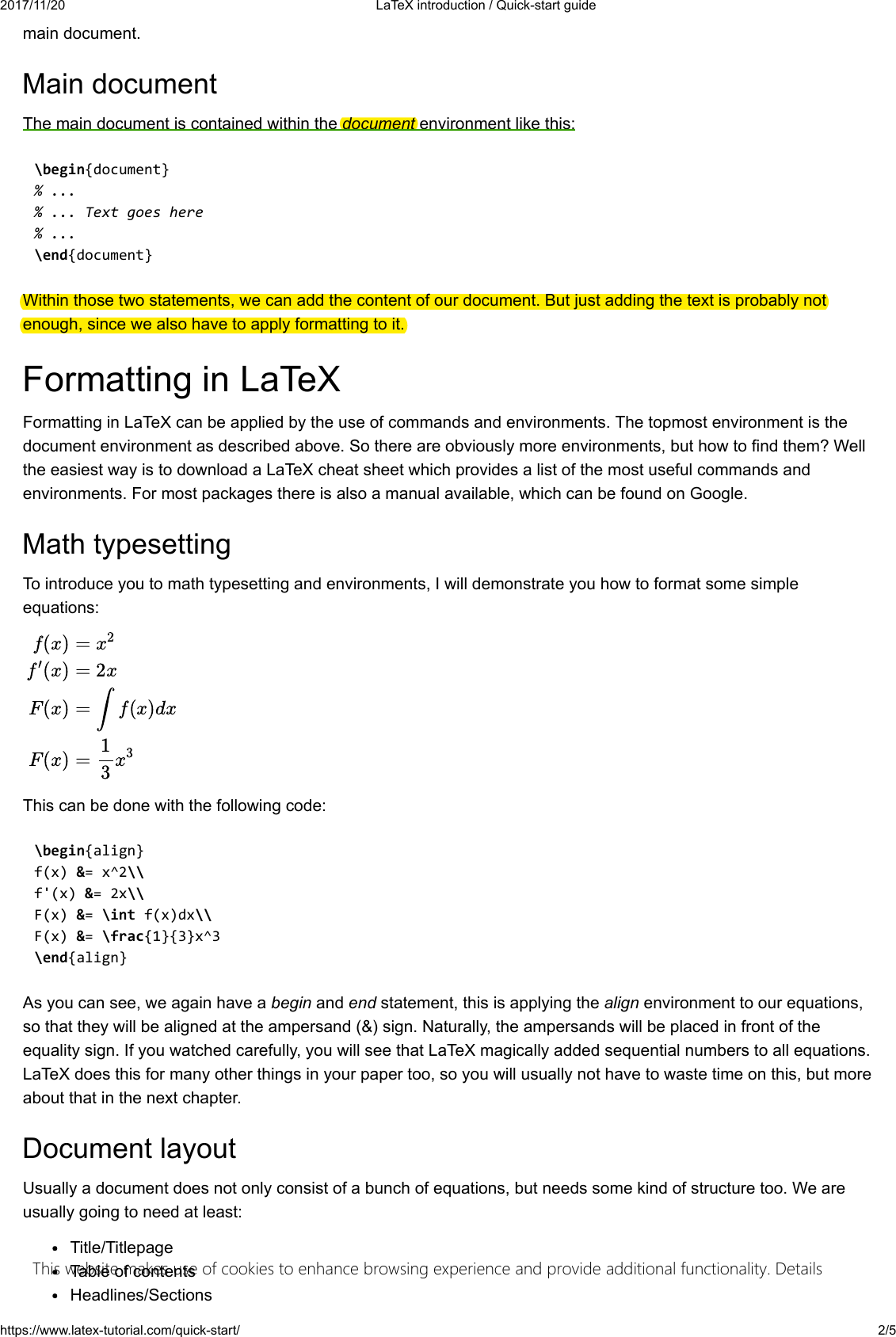 Page 2 of 5 - La Te X Introduction  Quick-start Guide