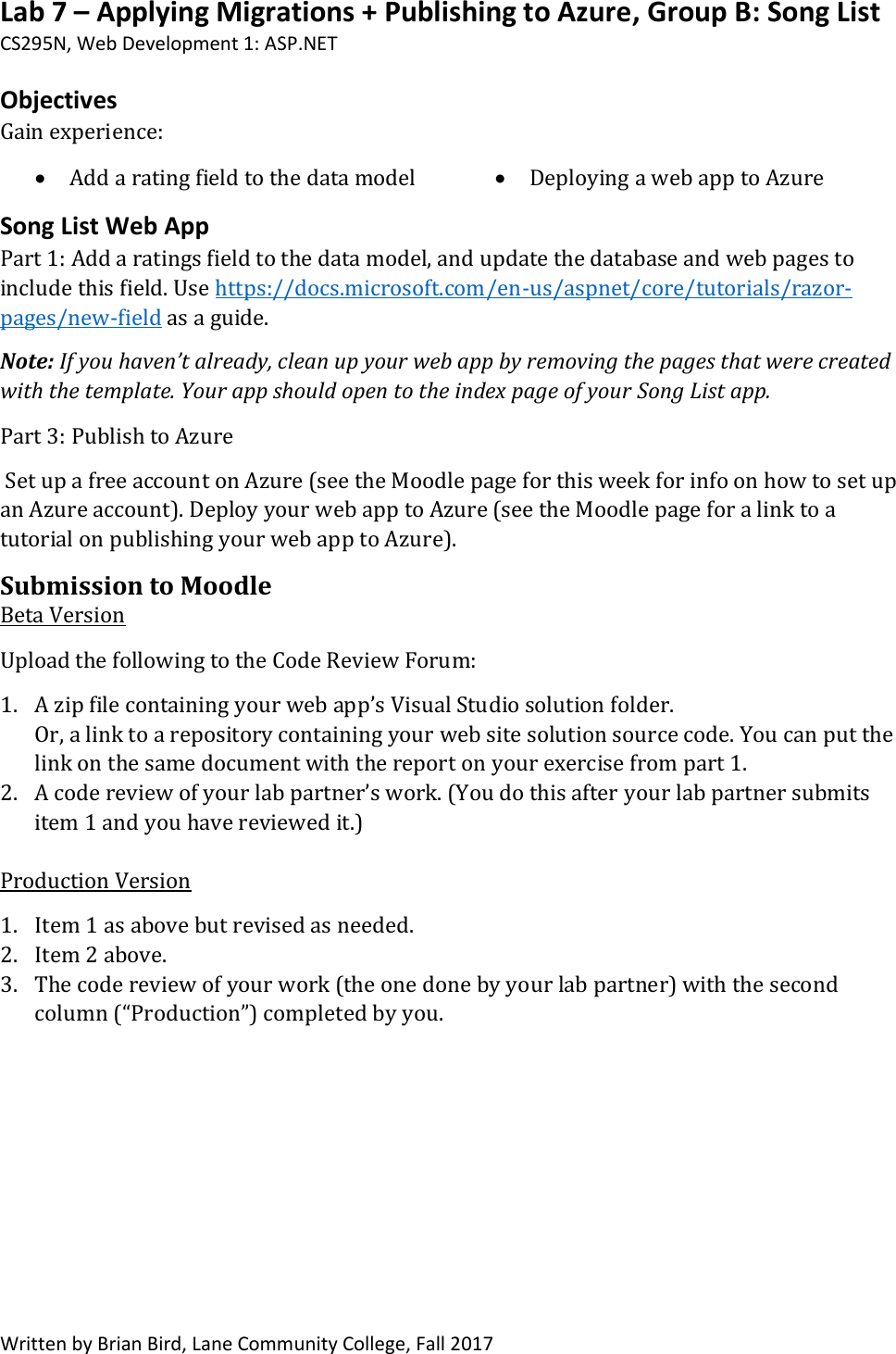 Page 1 of 1 - Lab7B-Rev1-instructions CS295N