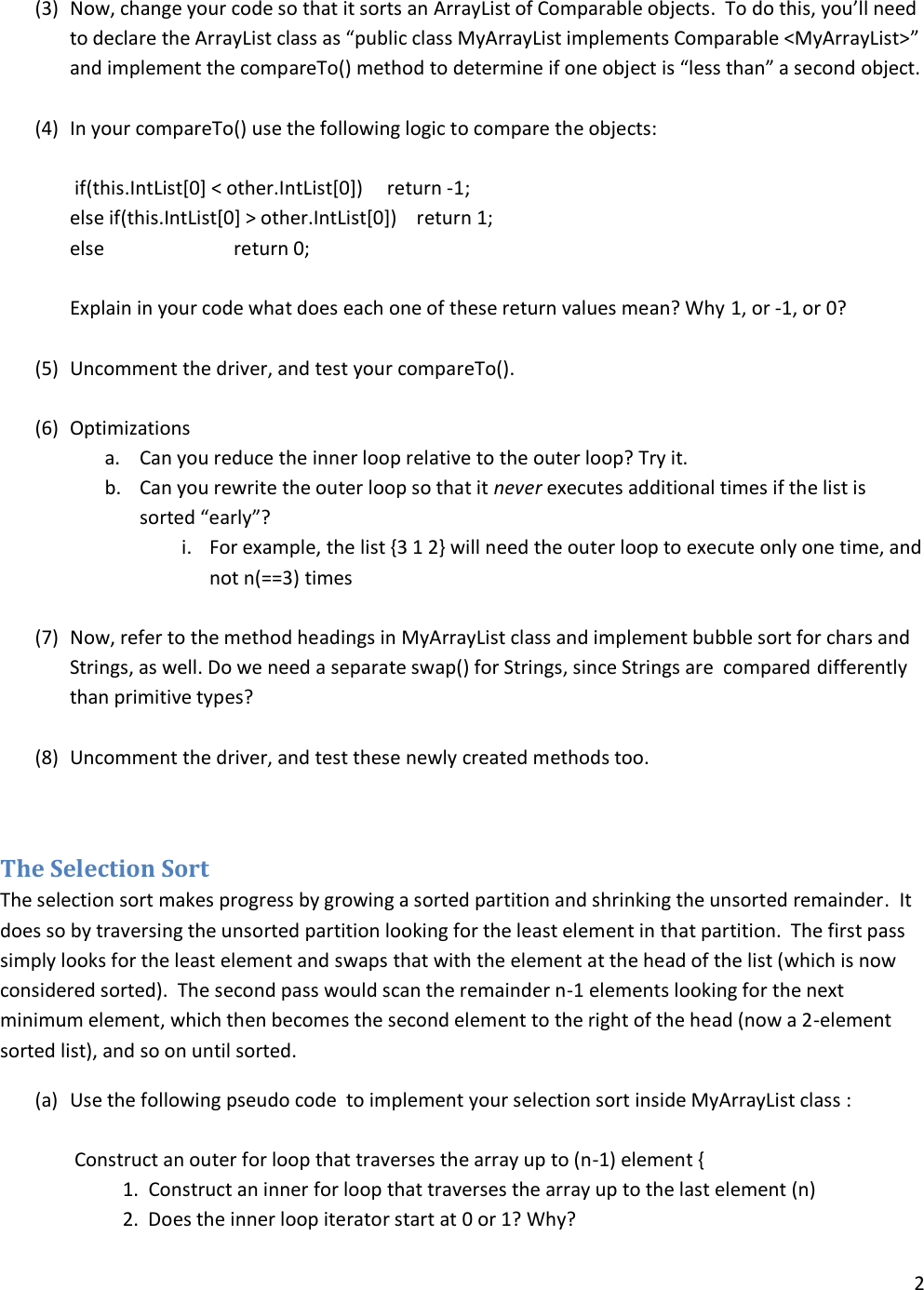 Page 2 of 4 - Lab9-Sorting Lab-Student Guide