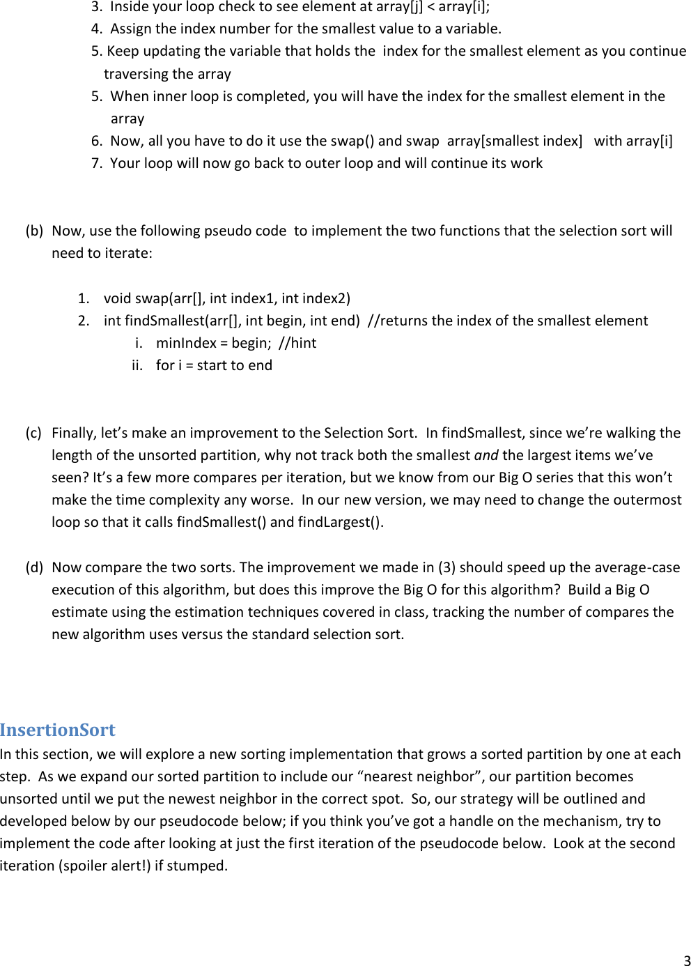 Lab9 Sorting Lab Student Guide