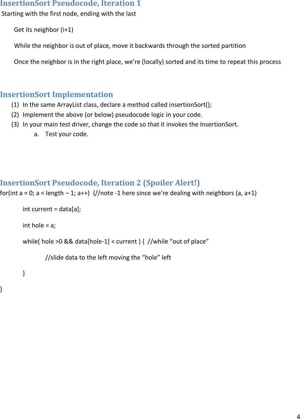 Page 4 of 4 - Lab9-Sorting Lab-Student Guide