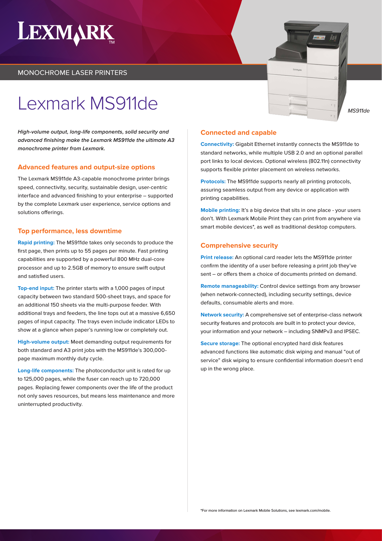 Page 1 of 4 - Lexms911De User Manual