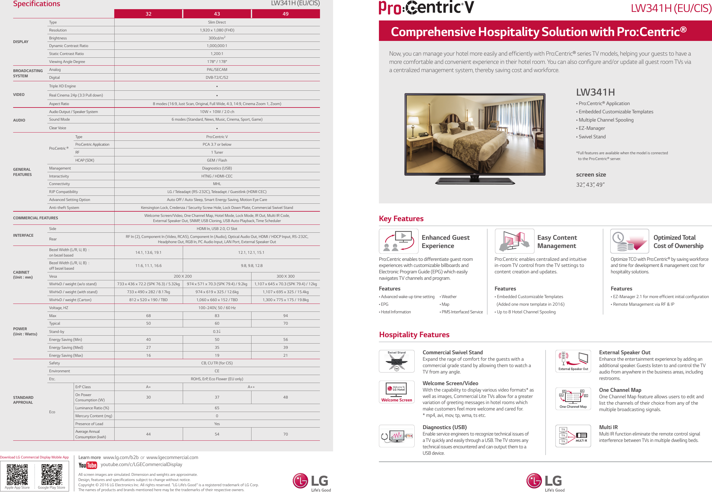 Page 1 of 2 - Lg43Lw341H User Manual