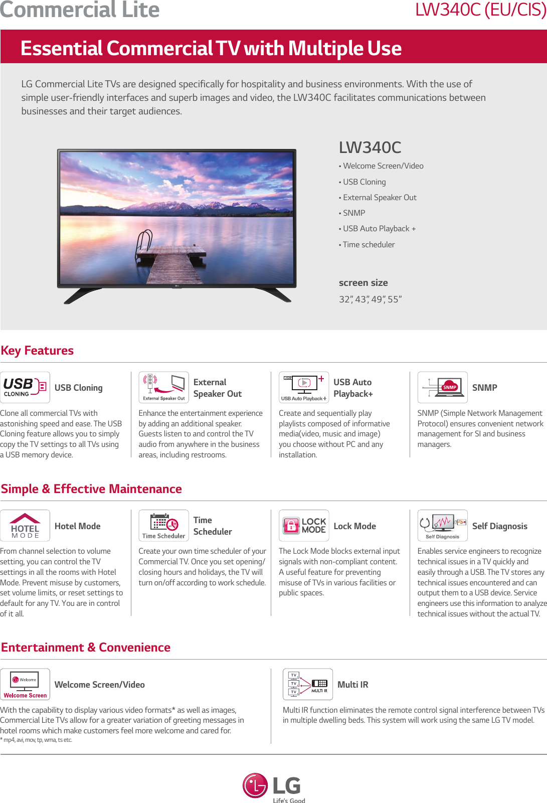 Page 1 of 2 - Lg55Lw340C User Manual