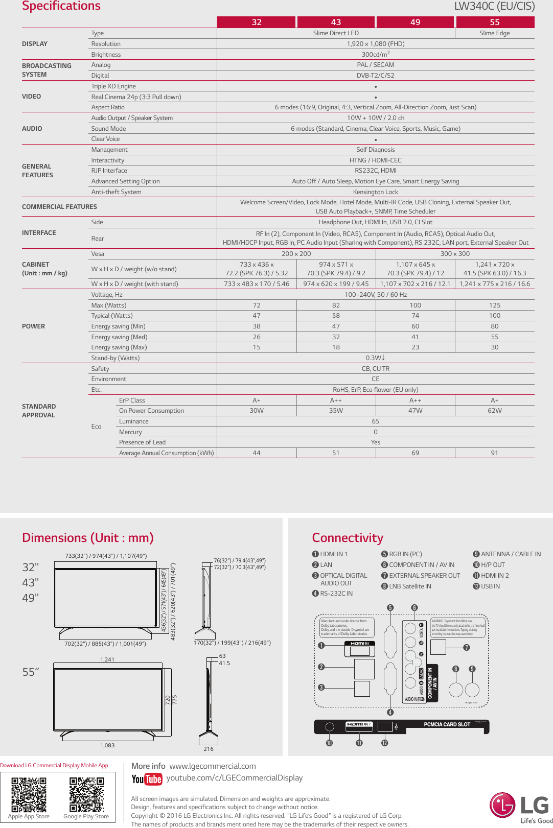 Page 2 of 2 - Lg55Lw340C User Manual