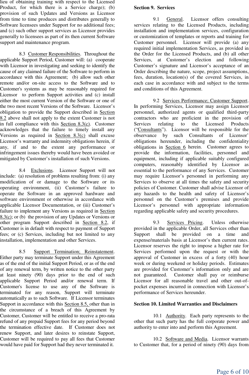 Page 6 of 10 - CCH TEAMMATETM GLOBAL LICENSE,  License Agreement I Blaze