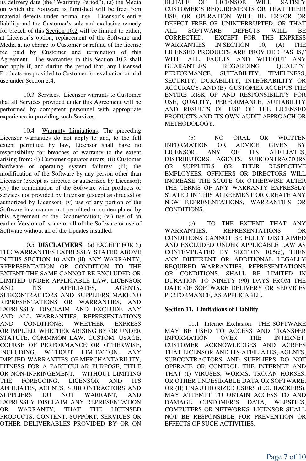 Page 7 of 10 - CCH TEAMMATETM GLOBAL LICENSE,  License Agreement I Blaze