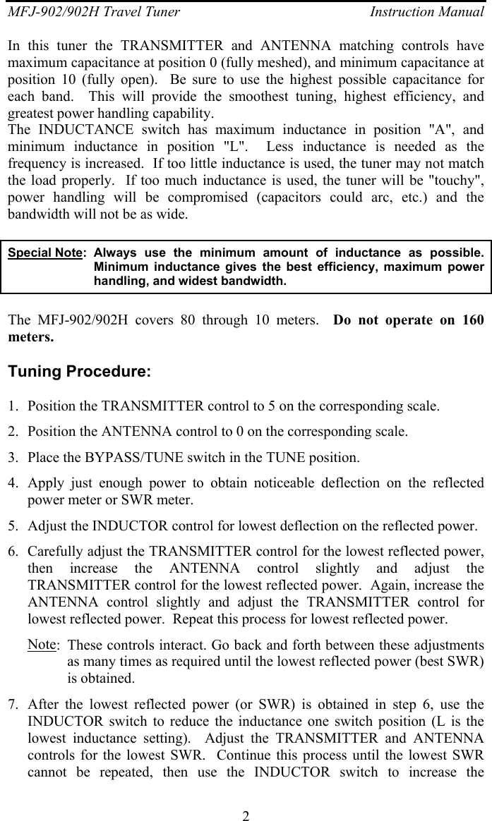 Page 2 of 4 - 902-902H_0 MFJ--902-902H Travel Tuner