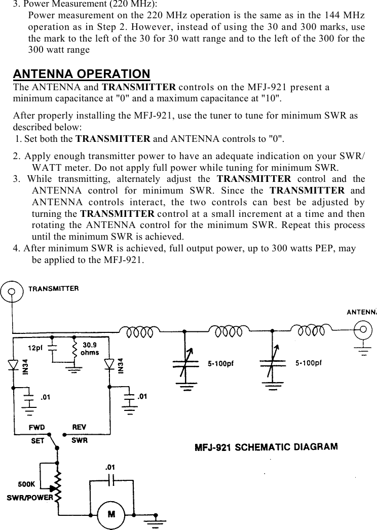 Page 2 of 2 - MFJ--921-Dual Band VHF Antenna Tuner