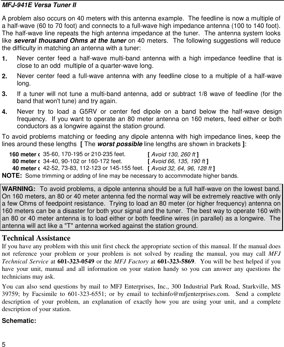 Page 5 of 6 - MFJ- Versa Tuner II MFJ--941E
