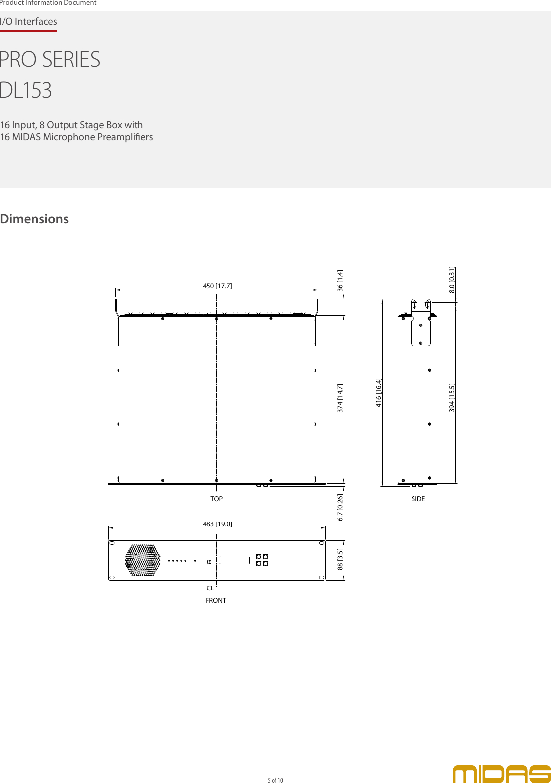Page 5 of 10 - MIDAS_DL153-P0AUB_Pr.. MIDAS DL153-P0AUB Product-Information