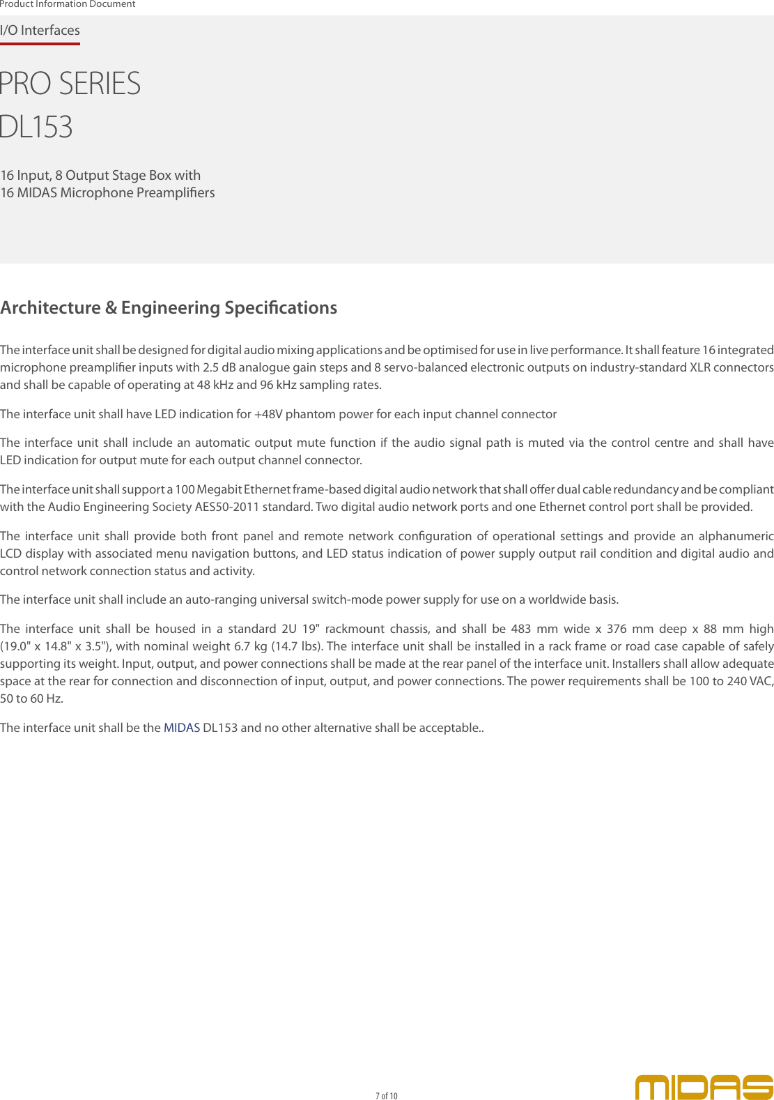 Page 7 of 10 - MIDAS_DL153-P0AUB_Pr.. MIDAS DL153-P0AUB Product-Information