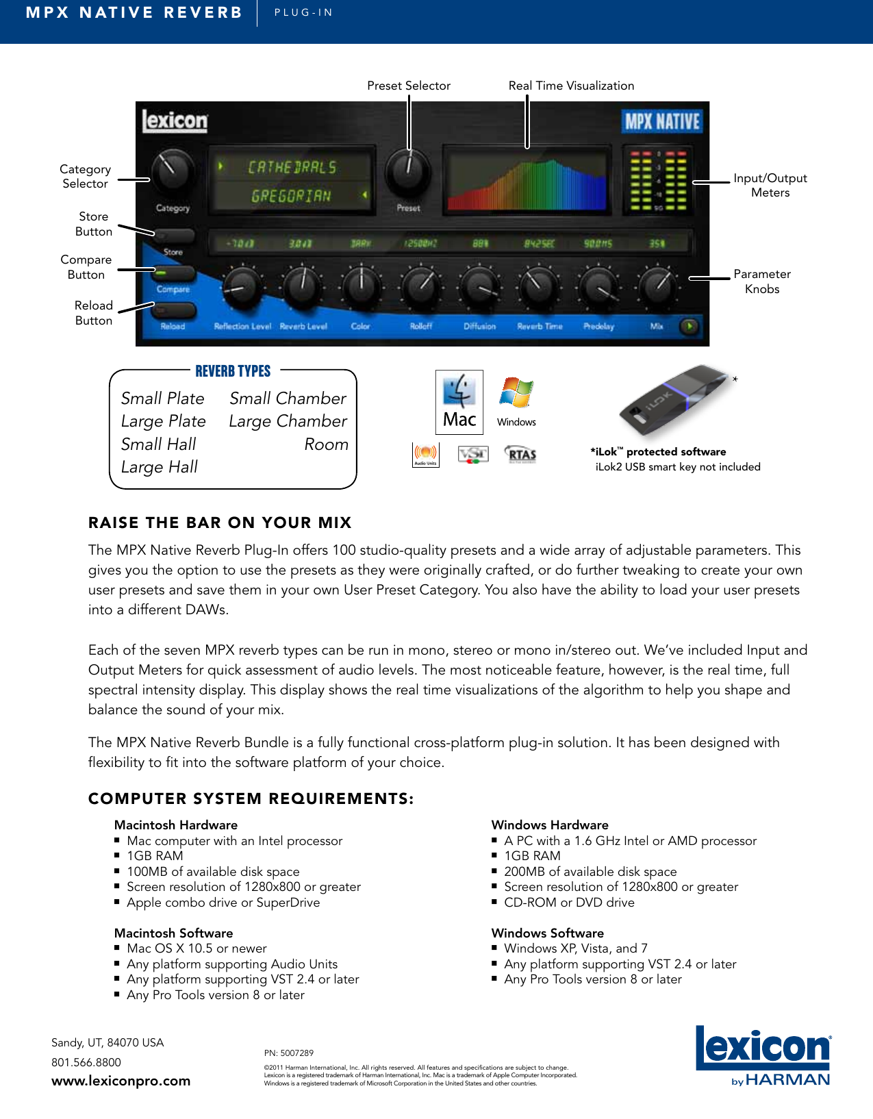 Page 2 of 2 - Lexicon MPX Native Reverb Cut Sheet English Plug In Data Original