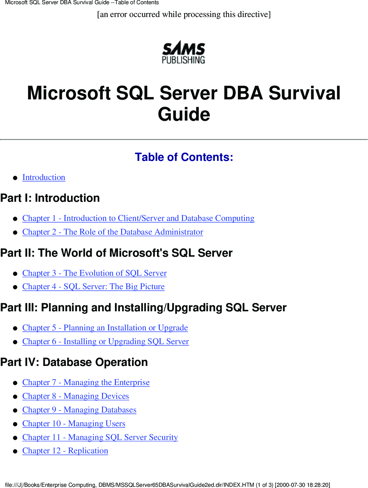 microsoft-sql-server-dba-survival-guide-table-of-contents-mssql