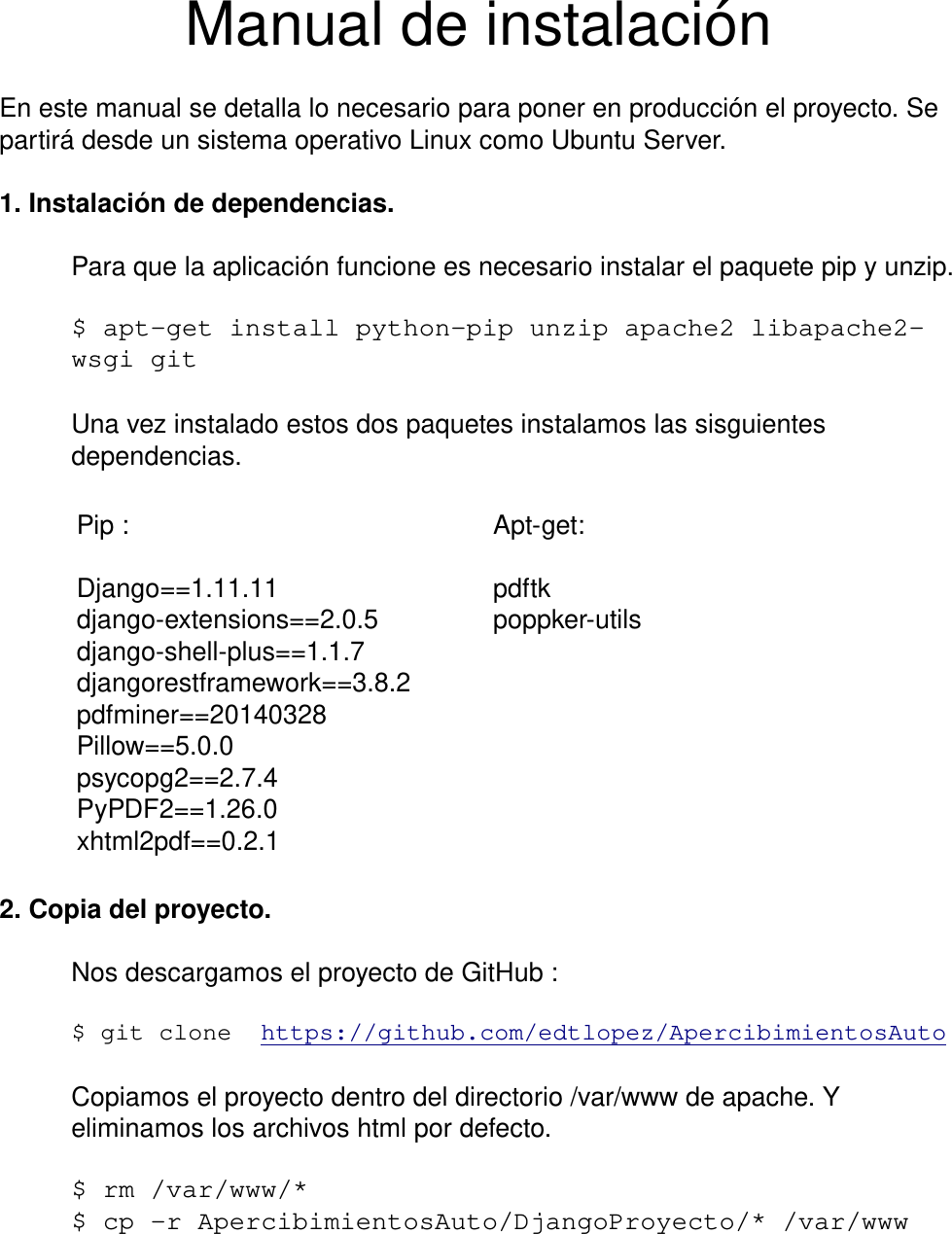 Page 1 of 4 - Manual Instalación