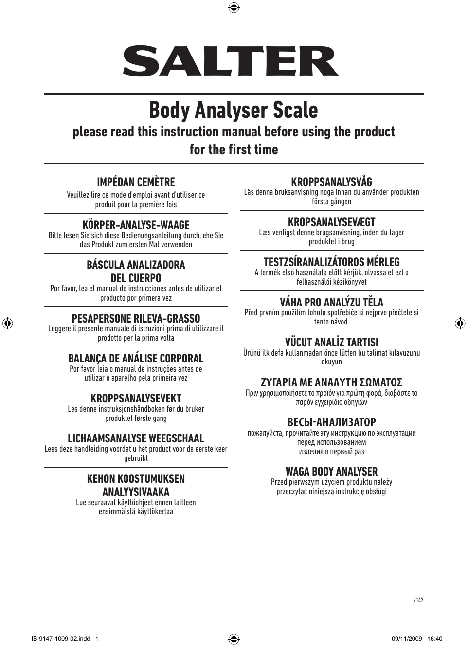 Manual Salter 9147 Bk3r
