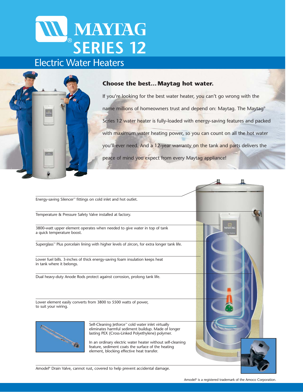 Page 1 of 2 - MRE-SS004-0405N Maytag Spec Sheets Residential Electric Water Heater