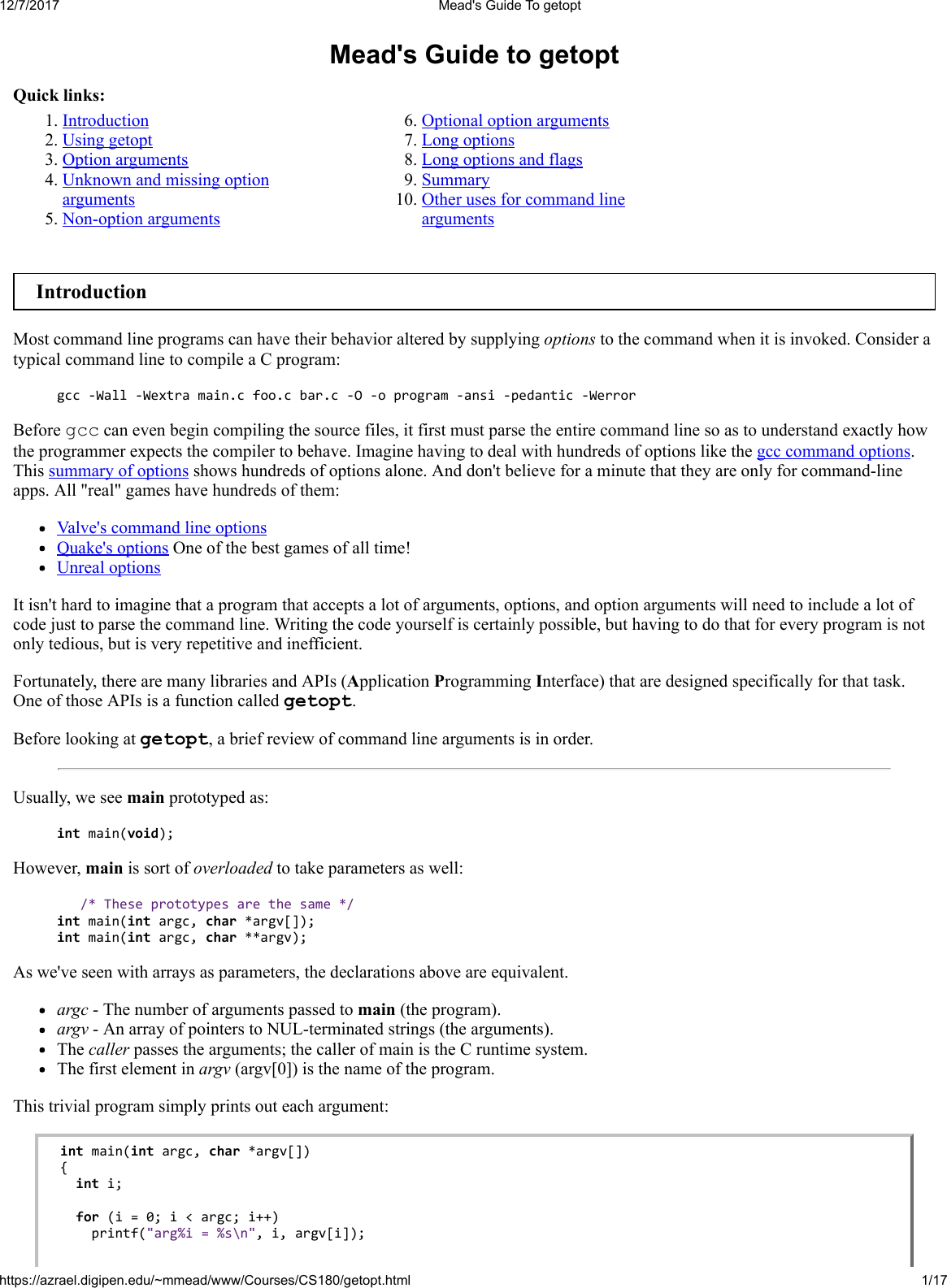 Meads Guide To Getopt