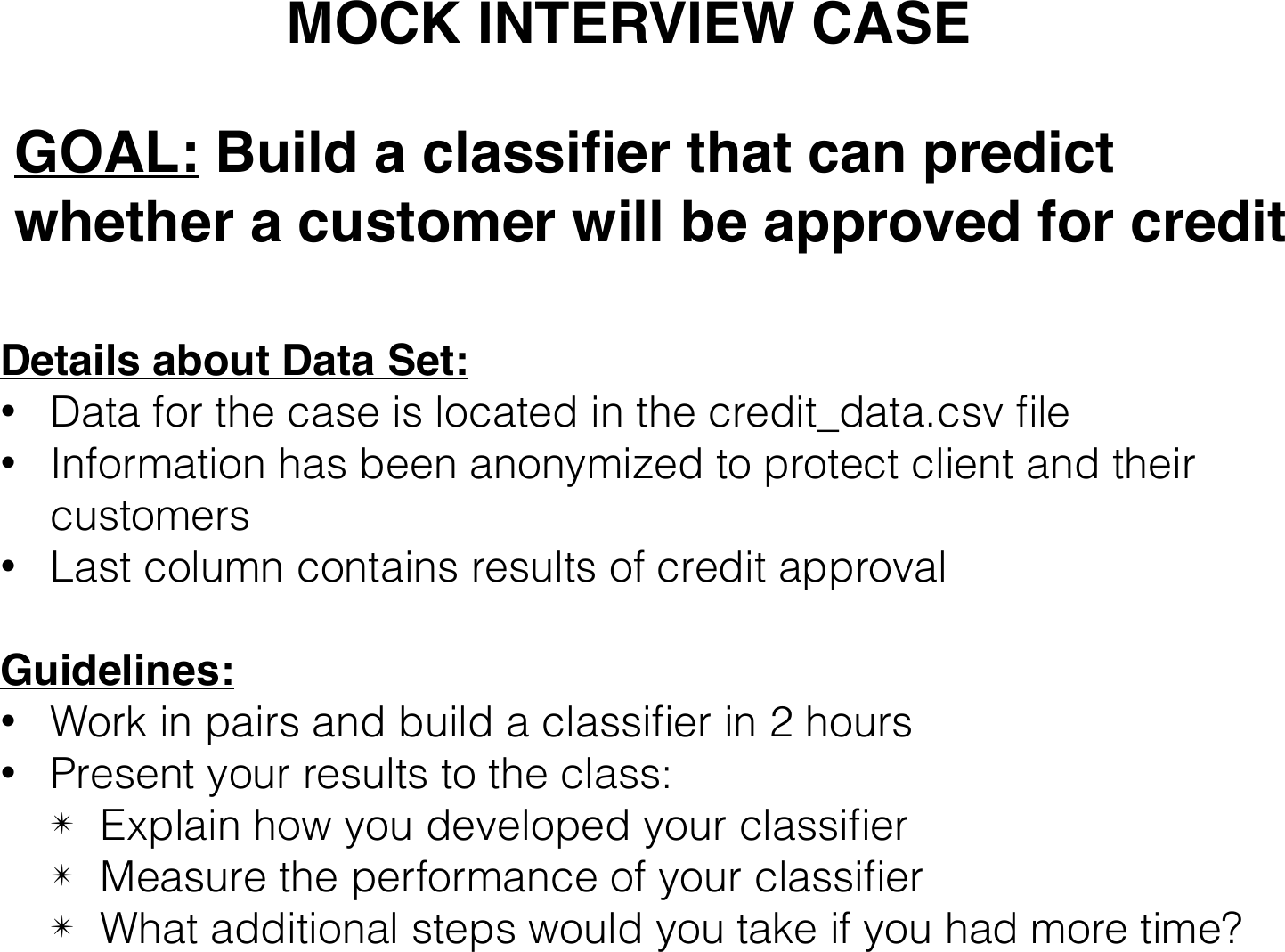 Page 1 of 1 - Mock Interview Instructions