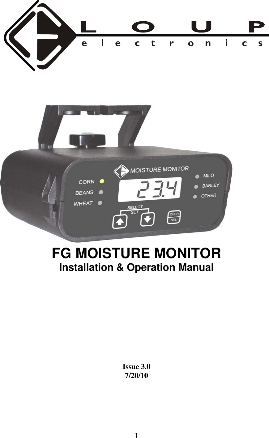 Page 1 of 8 - Manual2010 Moisture Monitor (PDF) Moisture-Monitor-Manual
