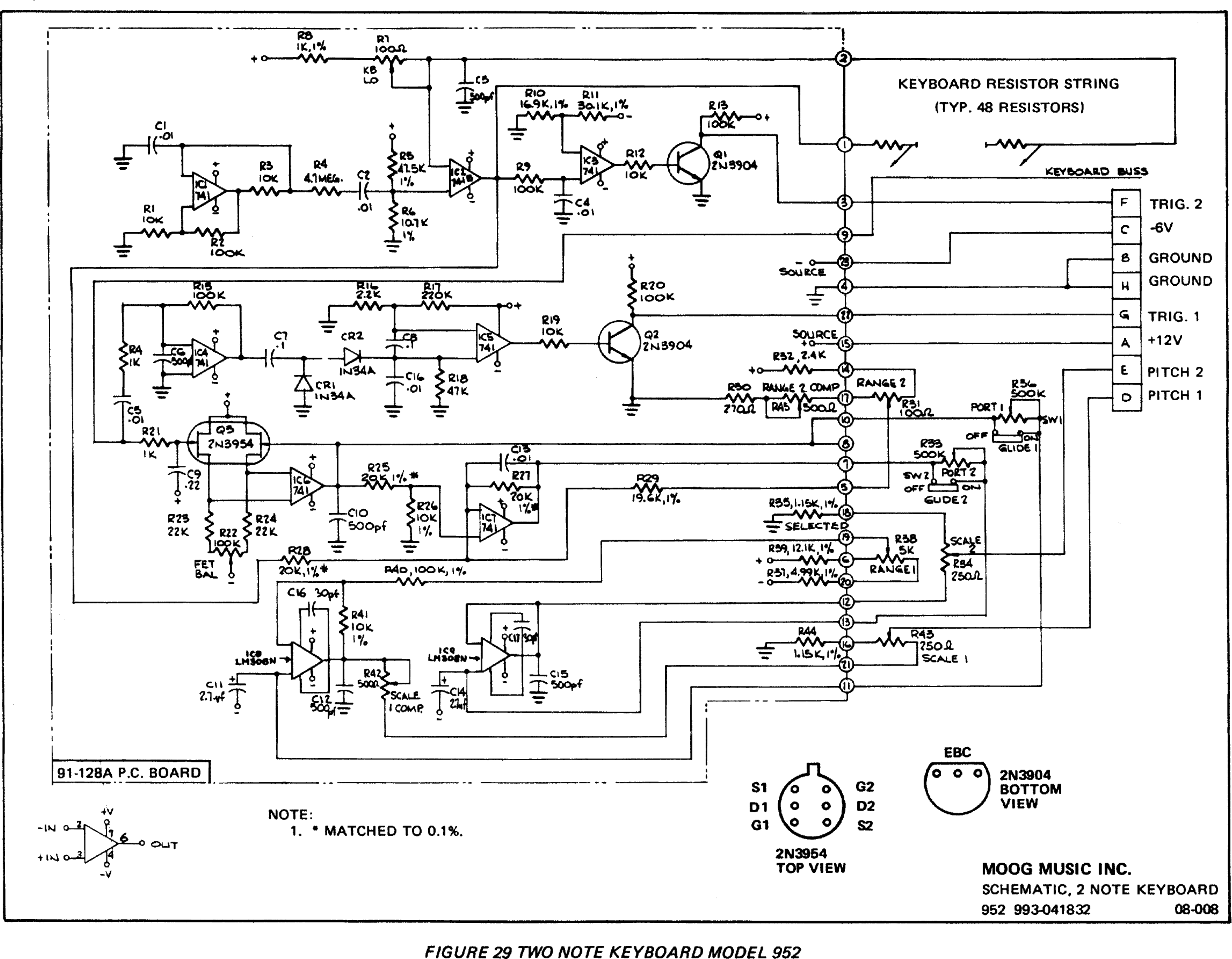 Moog 952 Keyboard Schematic