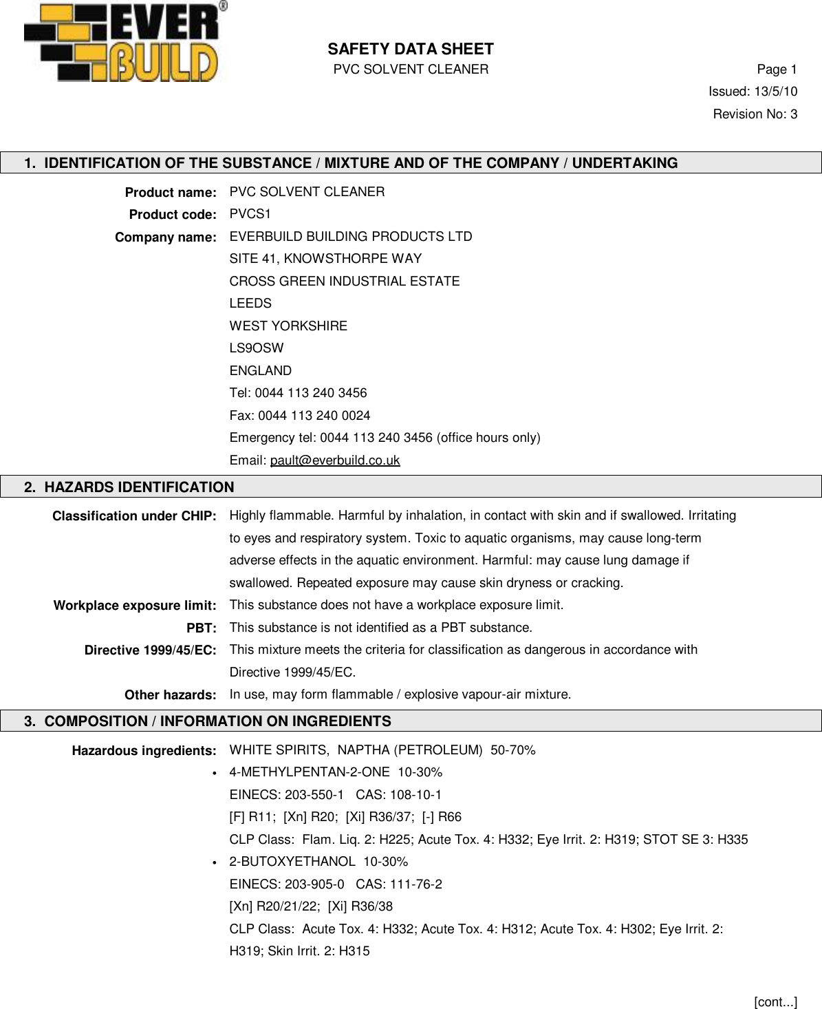 Page 1 of 5 - MSDS Pvcu Solvent Cleaner