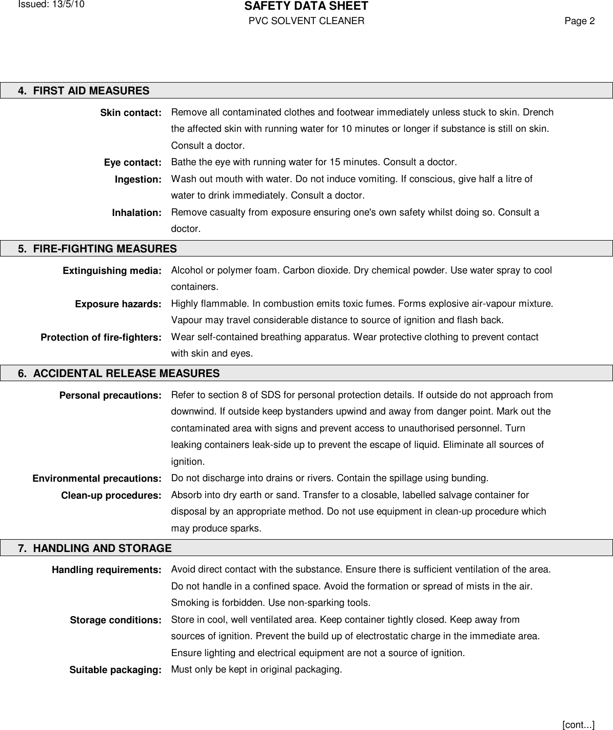 Page 2 of 5 - MSDS Pvcu Solvent Cleaner