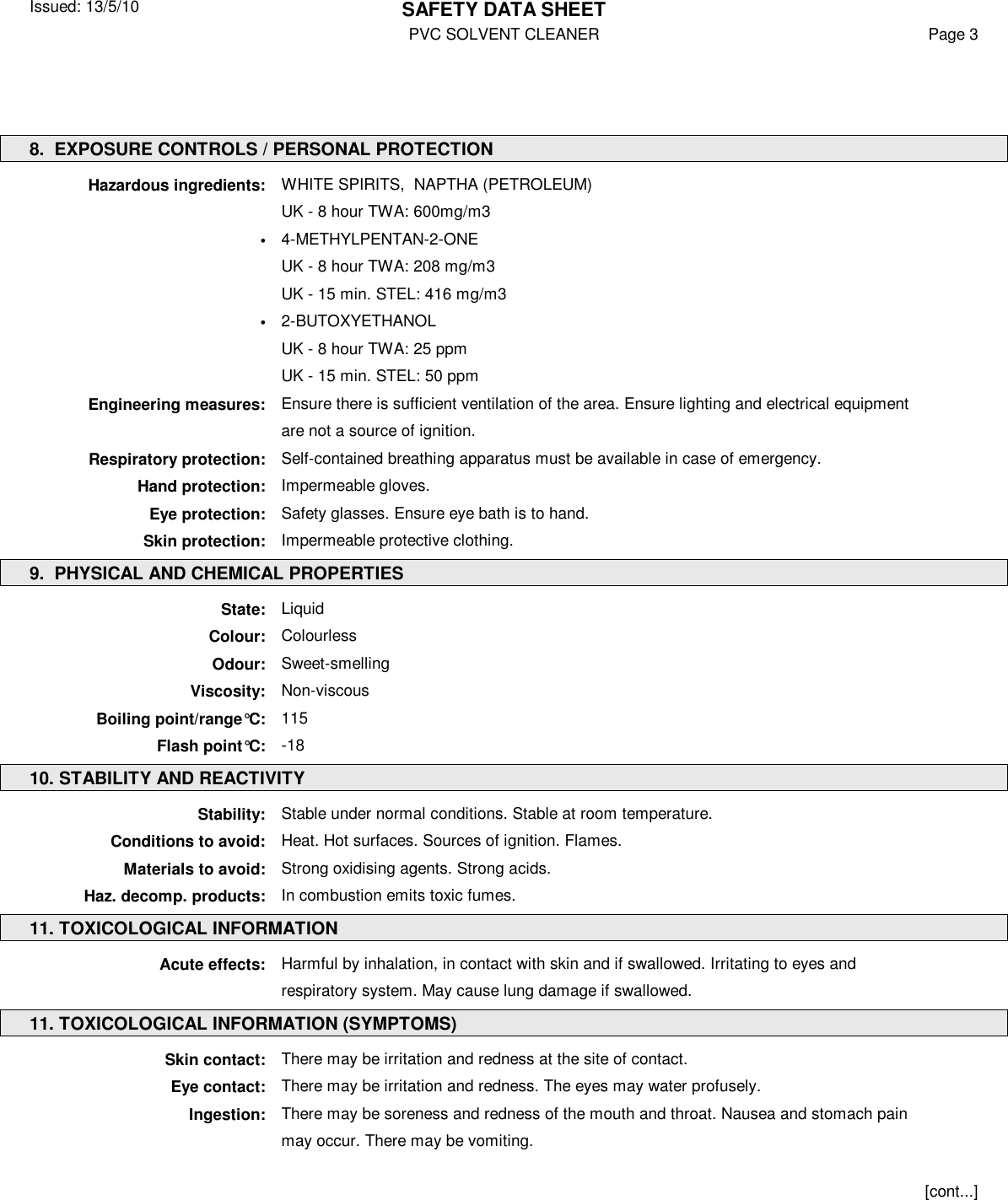 Page 3 of 5 - MSDS Pvcu Solvent Cleaner