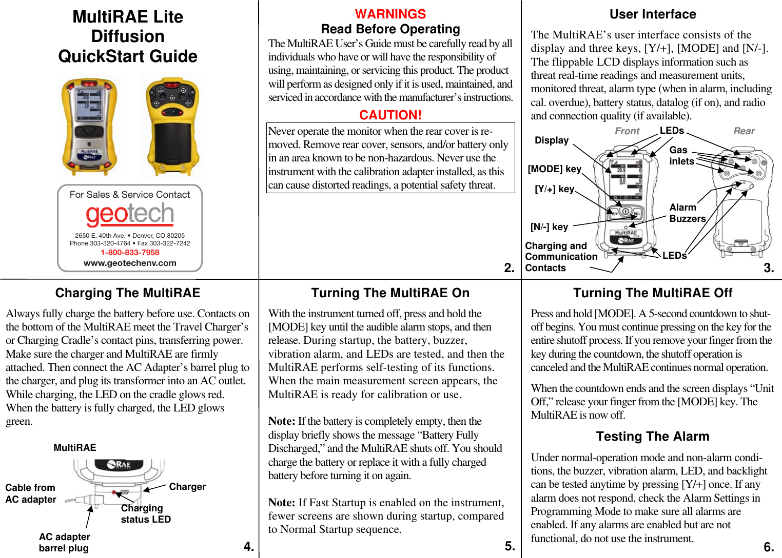 Page 1 of 3 - ToxiRAE 3 QuickStart Guide Multi RAE Lite Quick Start Diffusion Reva2