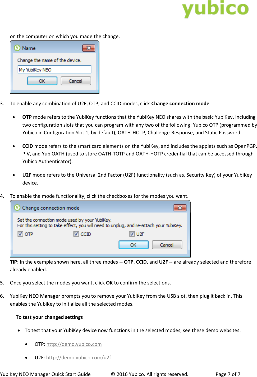 Page 7 of 7 - YubiKey NEO Manager Quick Start Guide NEO-Manager-Quick-Start-Guide
