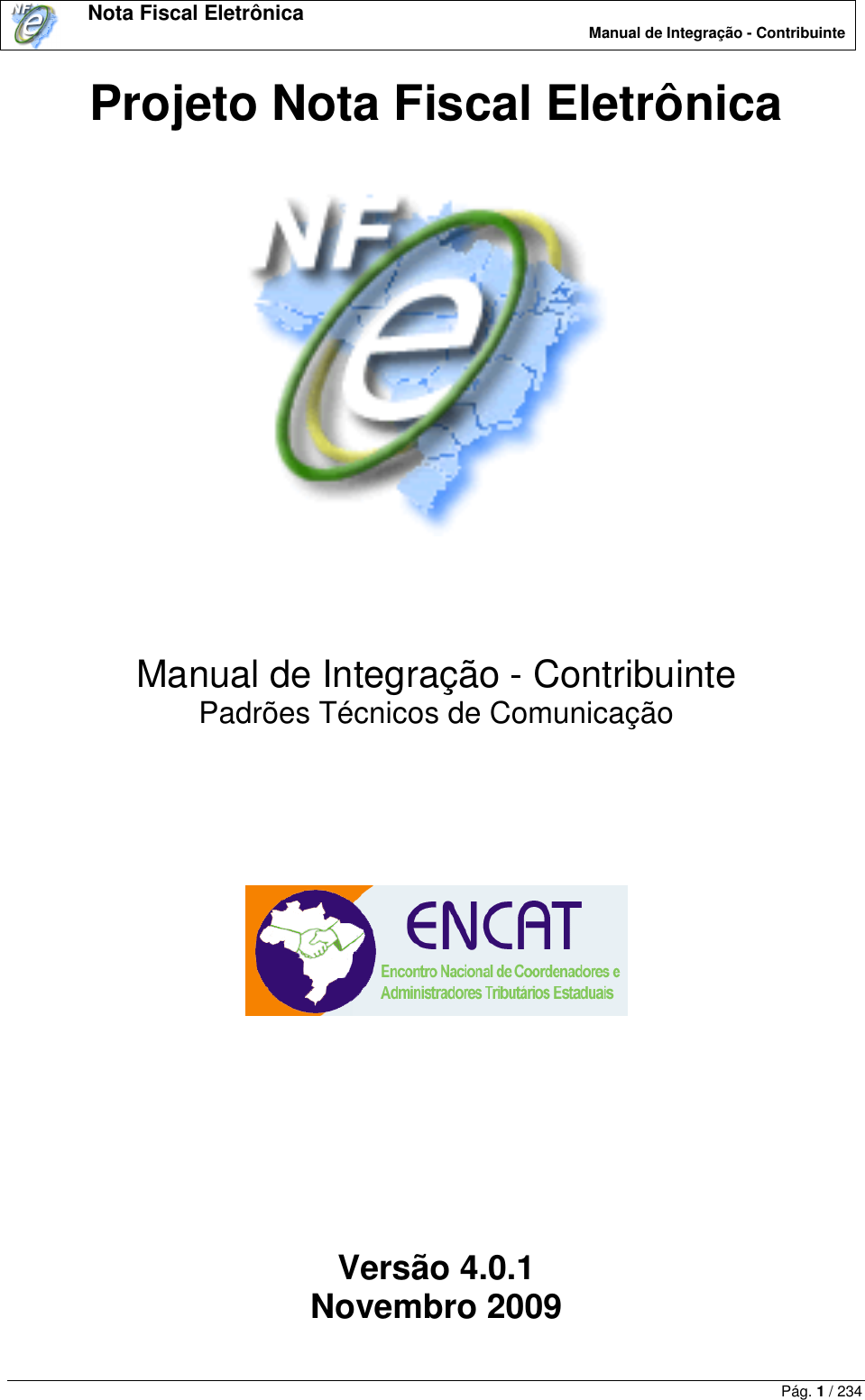 Manual De Integração Contribuinte Versão 4.01 NFE V401 2009 11 04