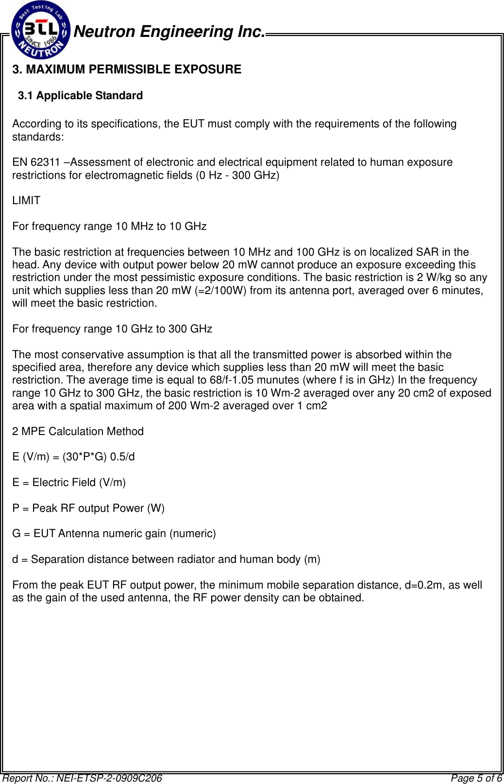 Page 5 of 6 - NEI-ETSP-2-0909C206