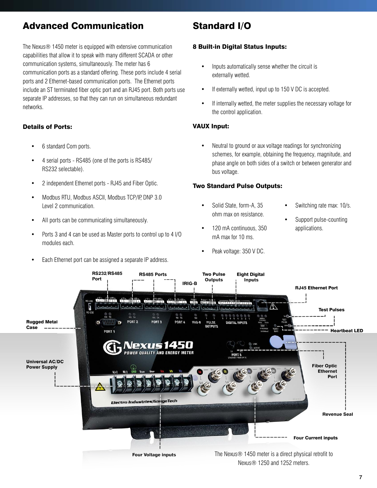 Page 7 of 12 - Nexus 1450 Meter Brochure V.1.02 Nexus-1450-Energy-Meter-Brochure E171702