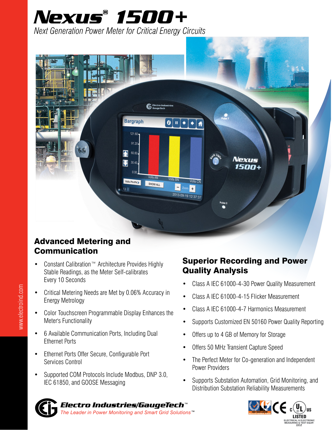 Page 1 of 12 - Nexus 1500+ Power Quality Meter Brochure V.1.05 E154718 1500