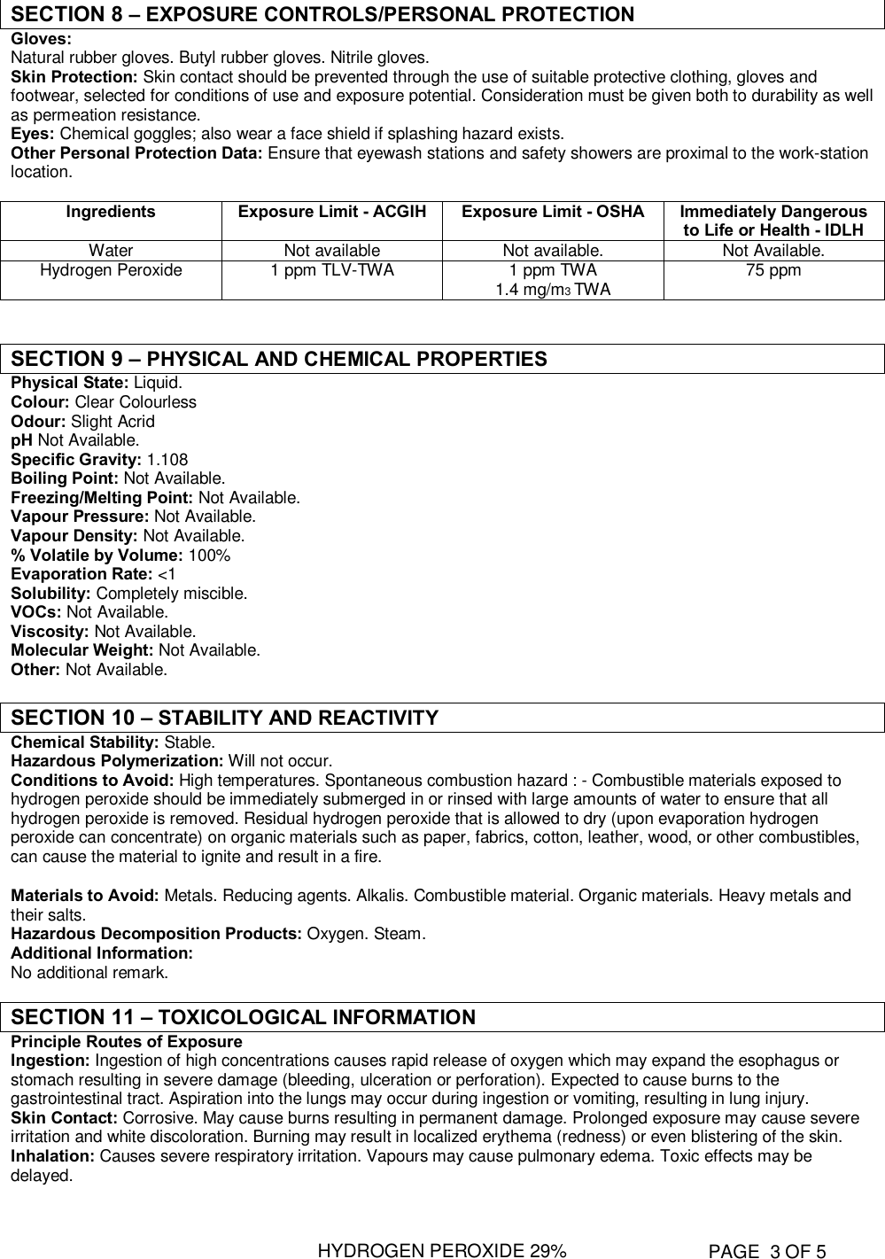 Page 3 of 5 - MSDSH2O2  Nutri Life-H2O2 MSDS