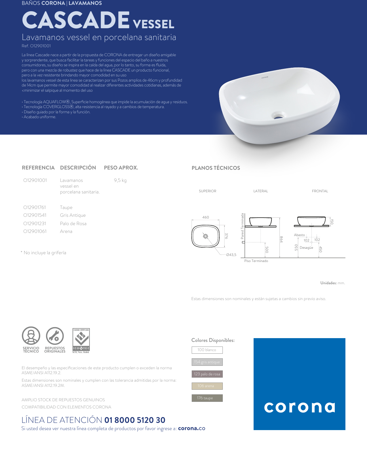 Page 1 of 2 - Ficha Técnica-O12901001-LVM CASCADE VESSEL-Corona  O12901001-lvm-cascade-vessel-technical-sheet-o12901001