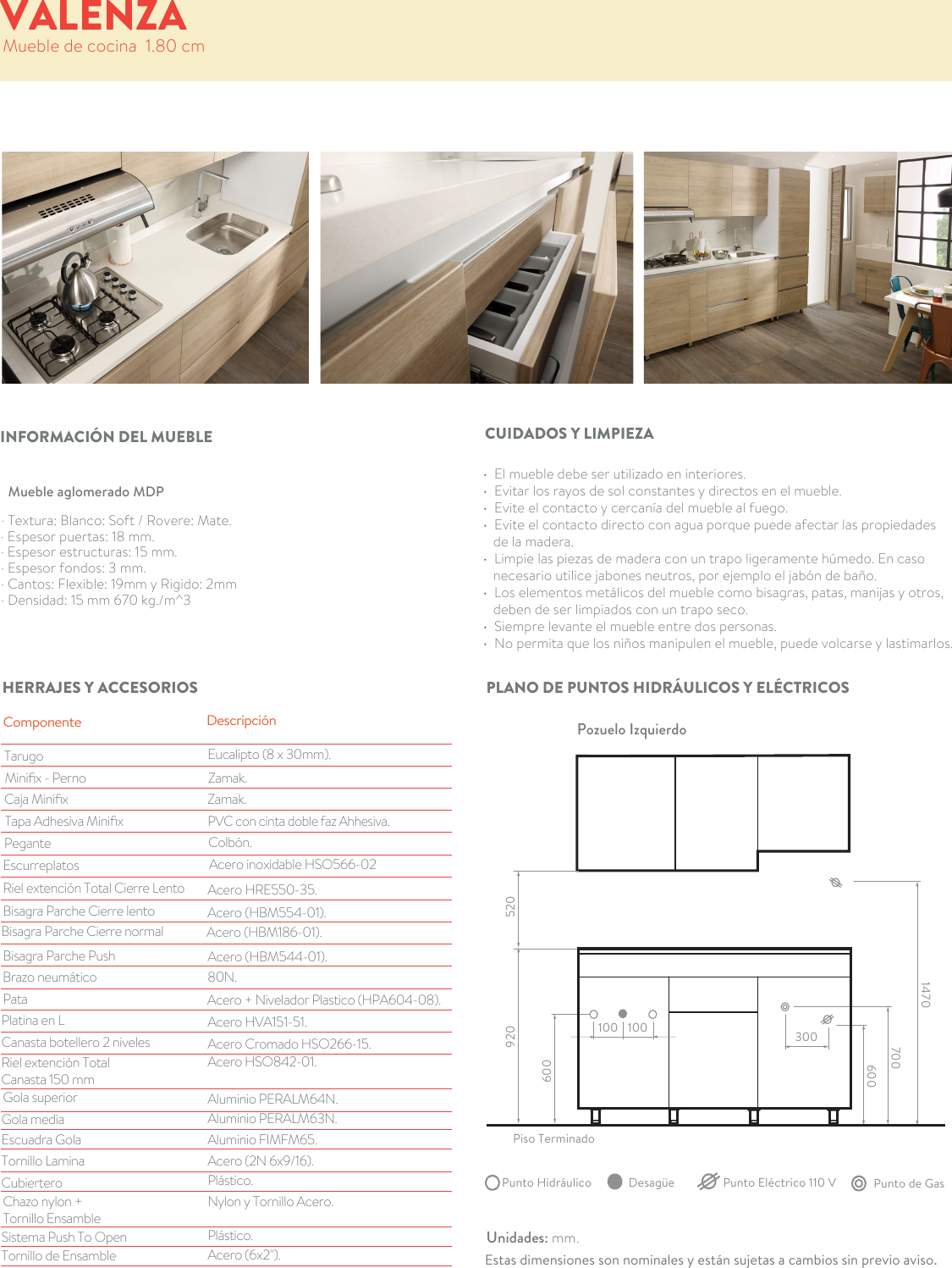 Page 2 of 4 - Ficha Técnica-COCINA VALENZA-DERECHA O22386431-IZQUIERDA O22396431-Corona  O22396431-cocina-valenza-izquierda-technical-sheet-o22396431