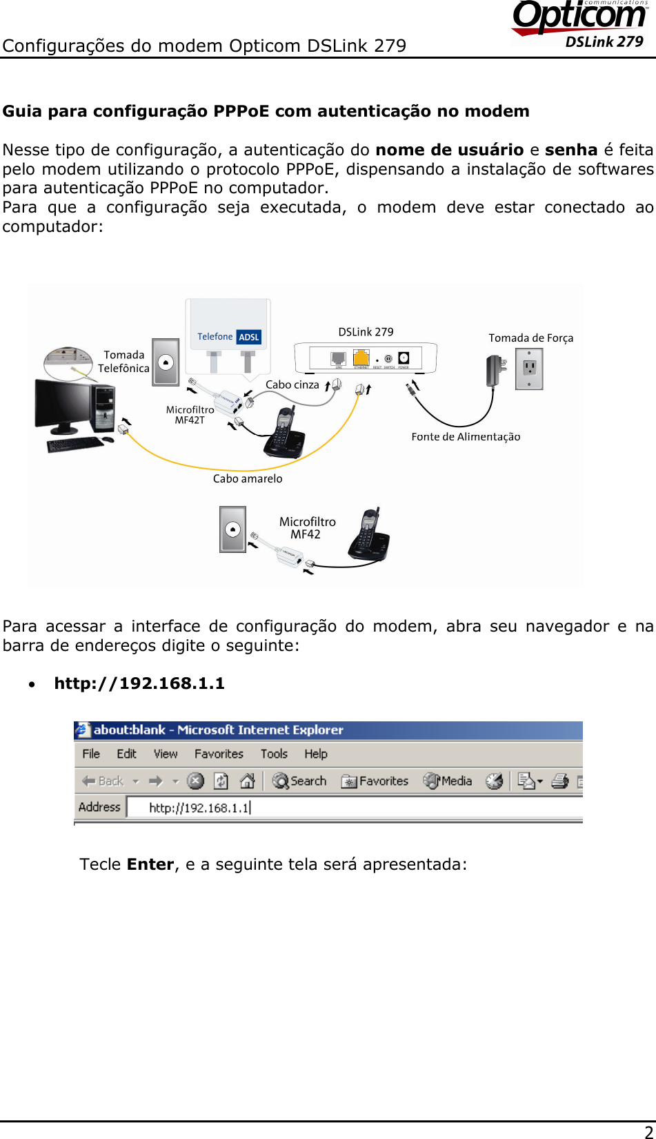 Page 2 of 5 - Guia_de_Configuracao_PPPoE_Rev1_0_OI  Opticom-DSLink-279-manual