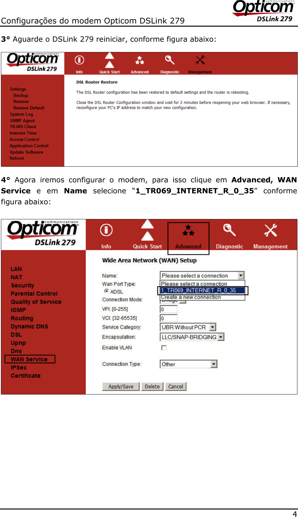 Page 4 of 5 - Guia_de_Configuracao_PPPoE_Rev1_0_OI  Opticom-DSLink-279-manual