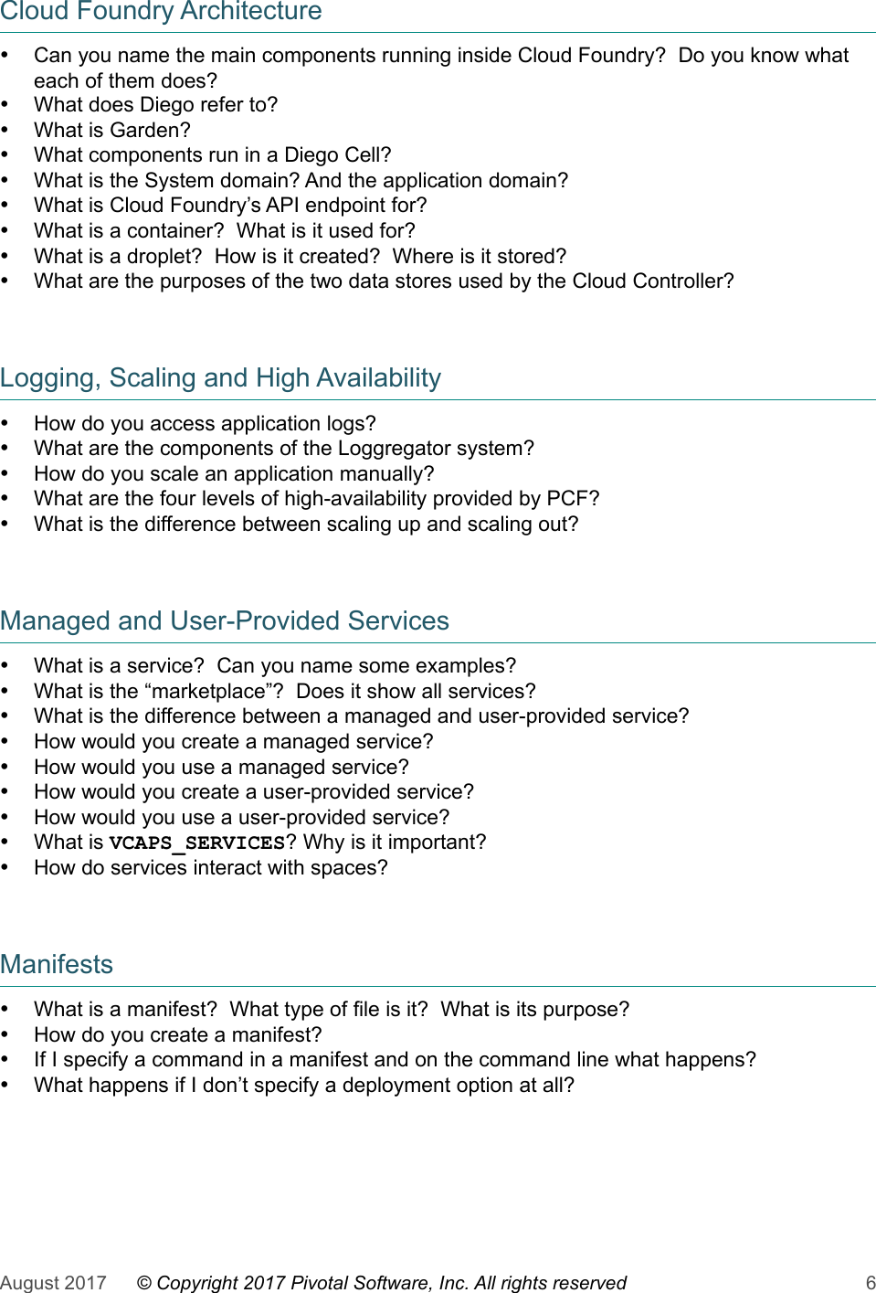 Page 6 of 9 - Big Data Vendor PCF-Dev1.6-1.11-Certification-Study-Guide