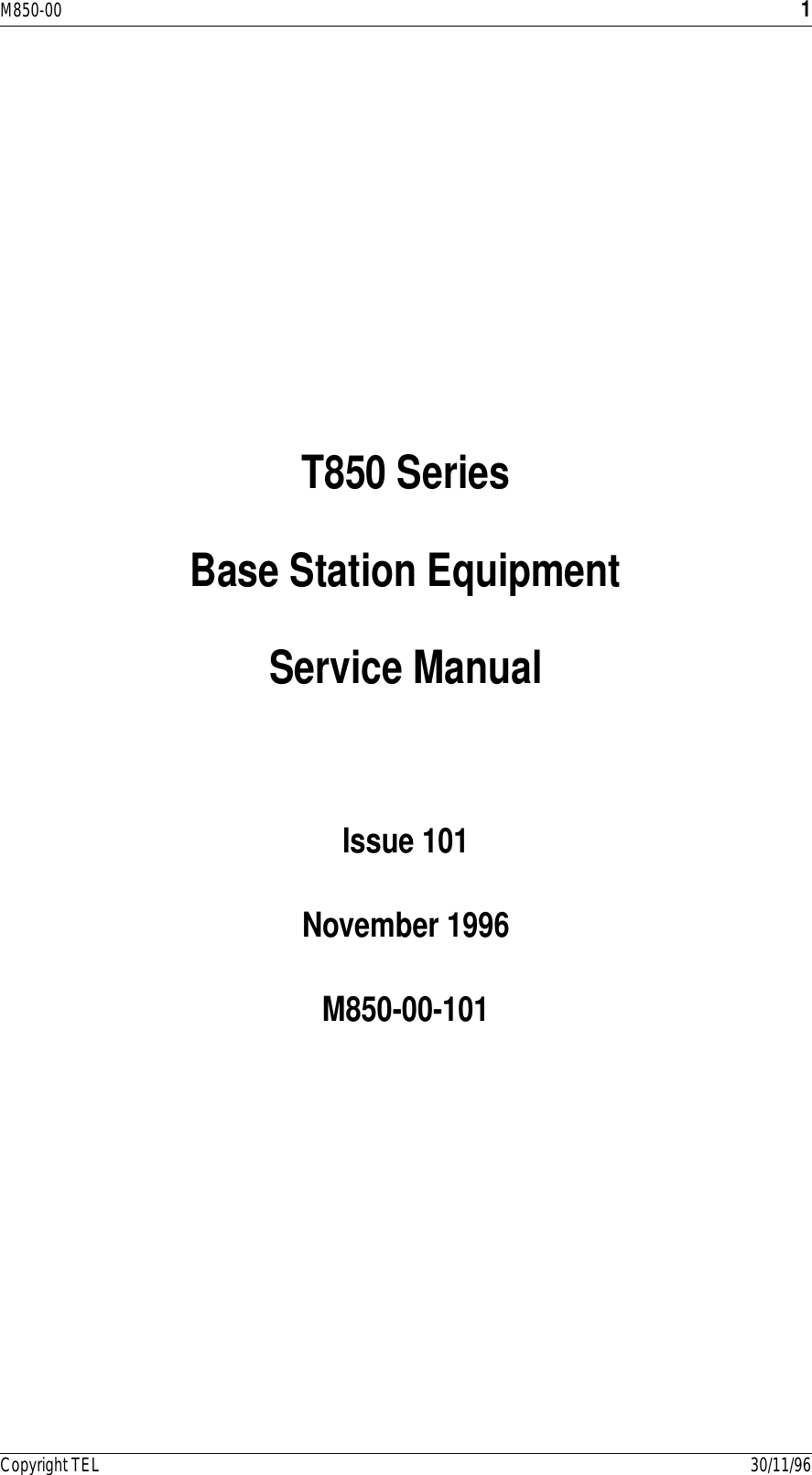 Page 1 of 12 - M850-00-101 T800/T800 SERIES 1 MANUALS/M850-00-101/Pages 1-12 Pages
