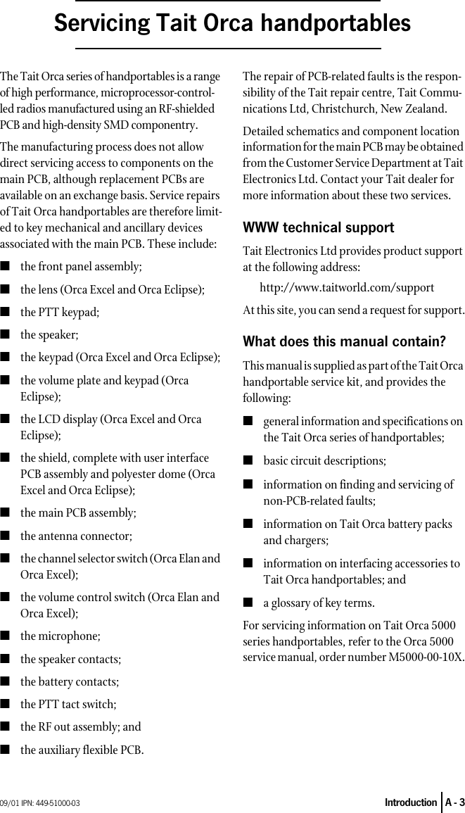 Page 3 of 10 - 51k-03_A ORCA/ORCA SERVICE MANUAL Issue 3/Part A Part