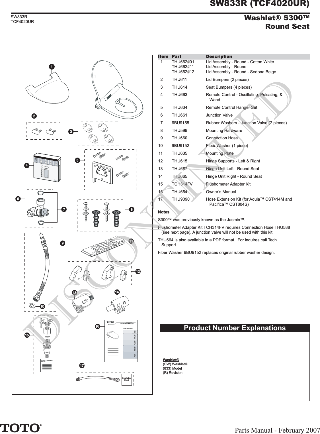 Page 1 of 1 - 2006PartsManual  PD-00371 SW833 (RTCF4020UR) DISC