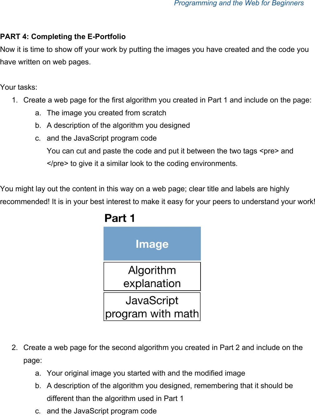 Page 4 of 7 - Portfolio Assignment Instructions